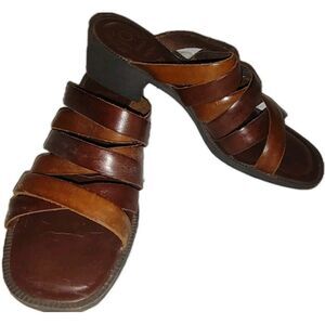 ROMANO Made in Brazil Genuine Leather Strap Gladiator Shoes Sandals SZ 7 Sheena